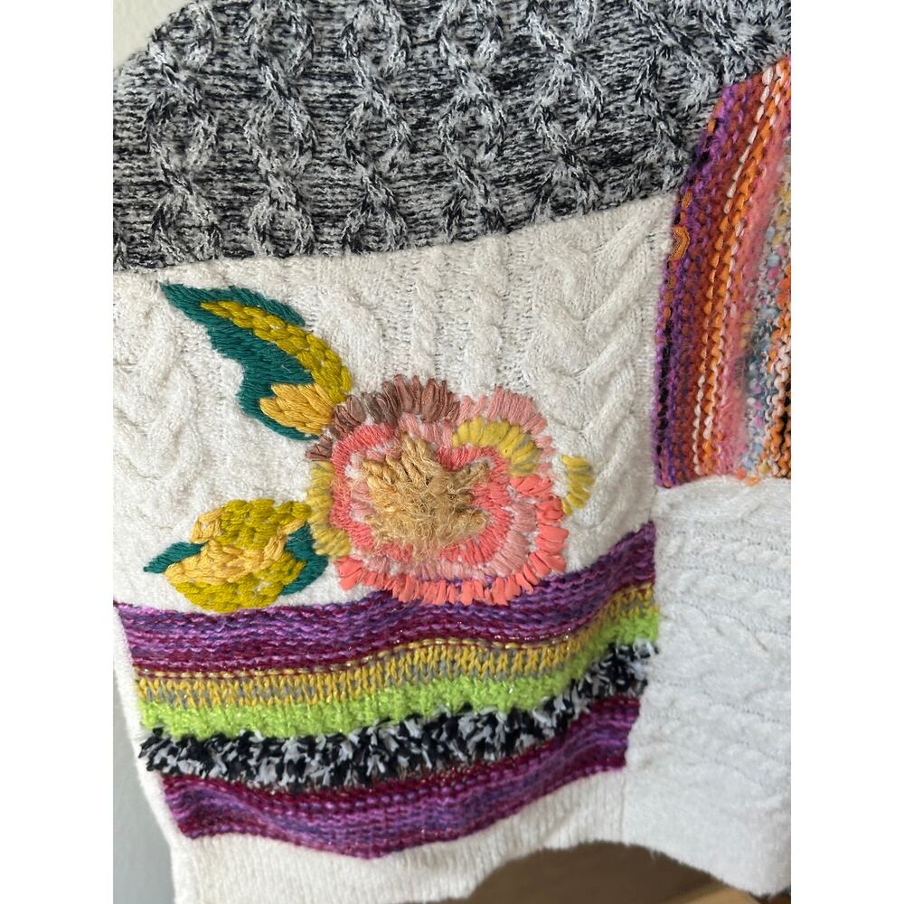 Anthropologie patchwork poncho sweater - Picture 7 of 11